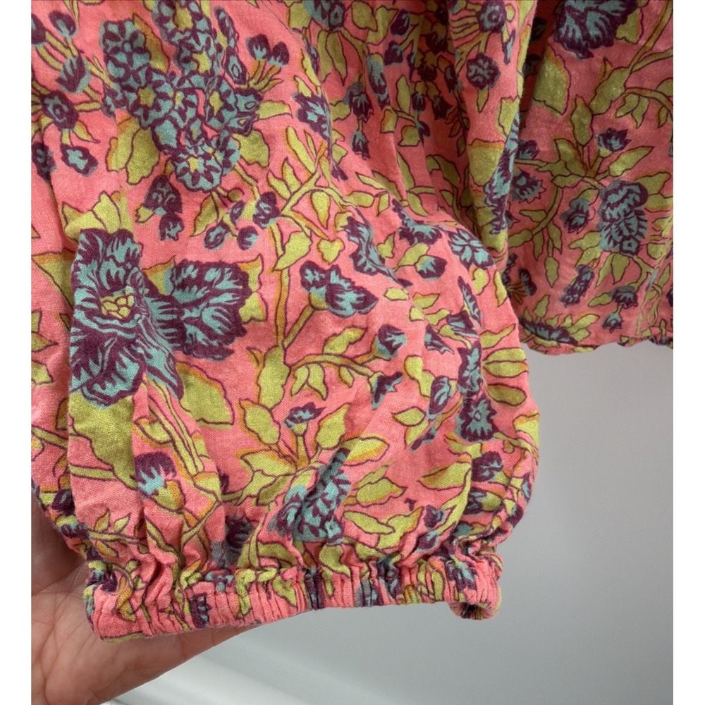 Natural Life Shirt Rowan Floral Tie Neck Blouse Women Size XL Boho Oversized - Picture 8 of 10